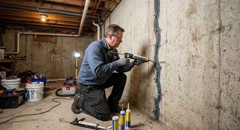 Basement Crack Repair in Sunapee, NH
