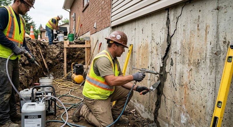 Cracked Foundation Repair in New London, NH
