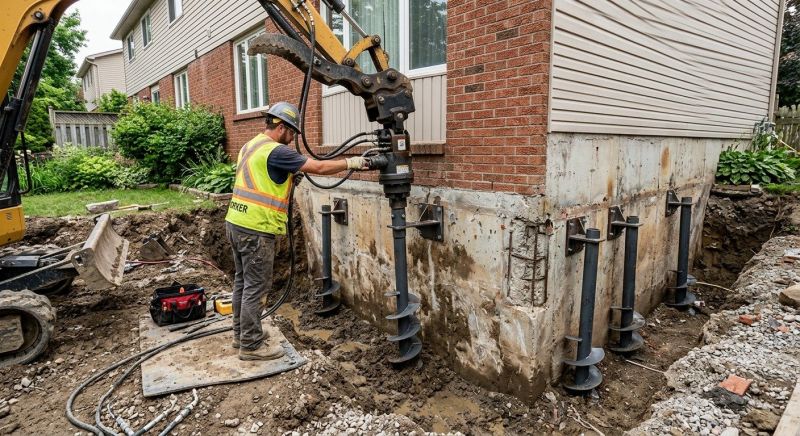 Helical Piers Installation in Sunapee, NH