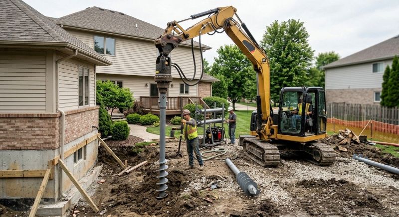 Helical Pile Installation in Sunapee, NH